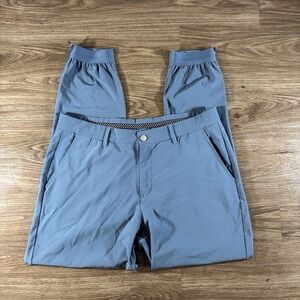 Primo Golf Jogger Mens 36 Regular Blue Tapered Leg Ankle Zip Performance Pants